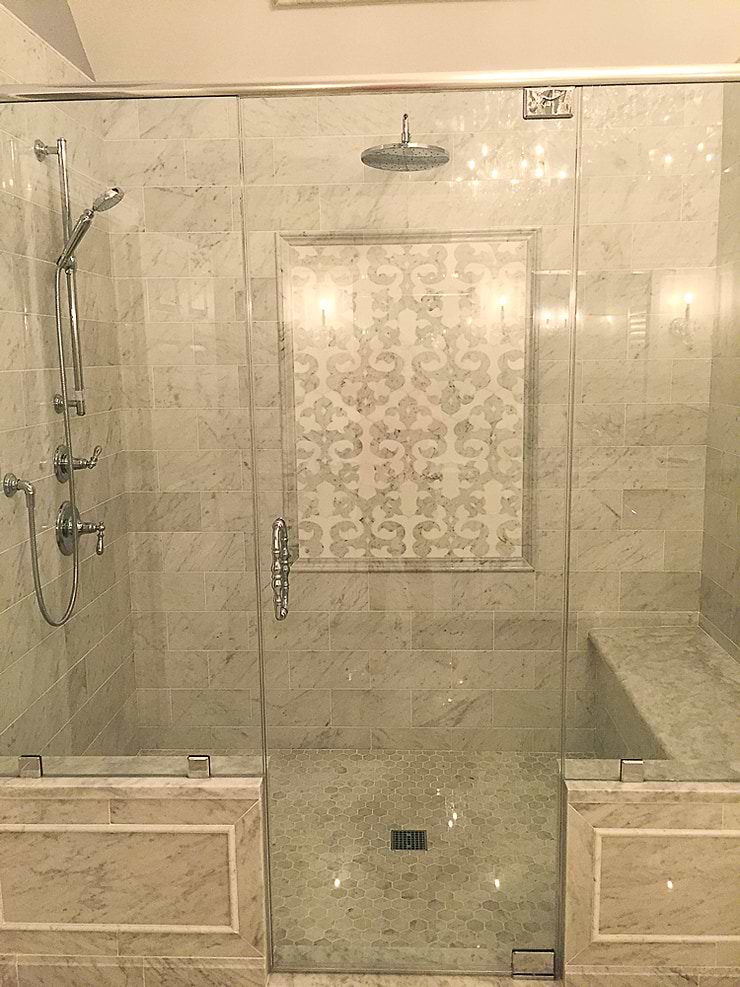 Carrara White 5x12 Marble Base Molding Liner