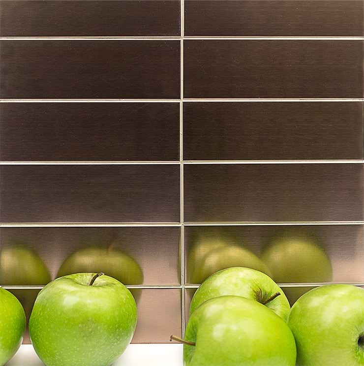 Metal Copper 2x6 Matte Subway Tile; in Metal Copper Stainless Steel; for Backsplash, Kitchen Wall, Wall Tile, Bathroom Wall; in Style Ideas Industrial, Mid Century, Rustic