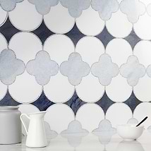 Layla Azul Blue Polished Marble Mosaic Tile