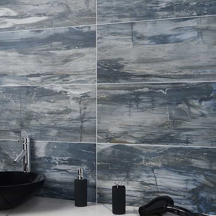 Petrawood Blue 12x24 Matte Porcelain Tile