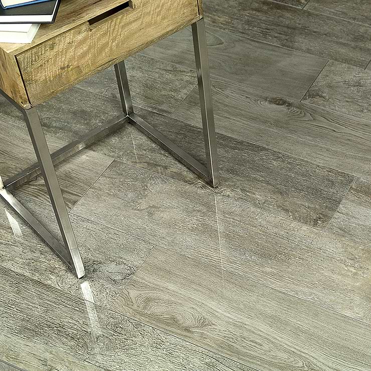 Dujour Ember Brown 8x48 Polished Porcelain Tile; in Ember Brown Porcelain; for Backsplash, Floor Tile, Kitchen Floor, Kitchen Wall, Wall Tile, Bathroom Floor, Bathroom Wall, Shower Wall, Outdoor Wall, Commercial Floor; in Style Ideas Classic, Cottage, Craftsman, Farmhouse, Industrial, Rustic, Traditional