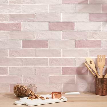 Portmore Pink 3x8 Glazed Ceramic Subway Tile for Wall  - Sample