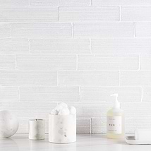 Cadenza Stroke Vintage White Matte 2x9 Clay Ceramic Wall Brick Look Tile