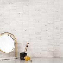 Alaska White Waterfall Polished Marble Mosaic Tile