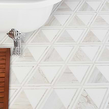GeoMarble Altair Thassos Sabbia Polished Marble Mosaic Tile