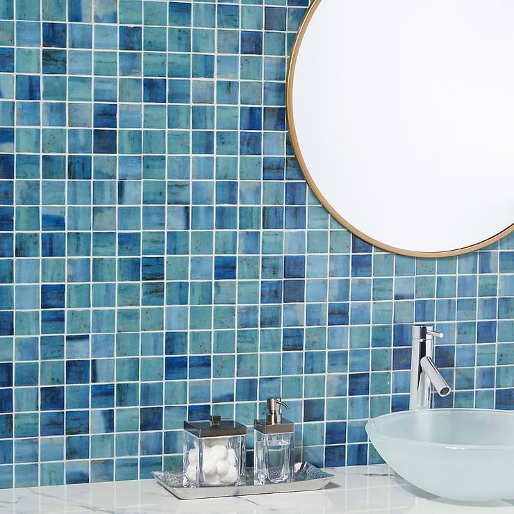 Glass Mosaic Tiles UK  Multi Coloured For Kitchen, Bathrooms