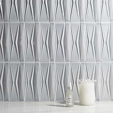 Nabi Harlequin Arctic Blue 2x8 Glossy Crackled Glass Mosaic