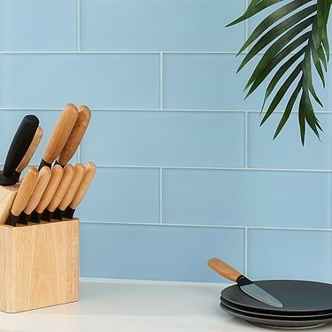 Loft Blue 4x12 Frosted Glass Subway Tile