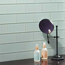 Loft Seafoam 3x6 Frosted Glass Subway Wall Tile 