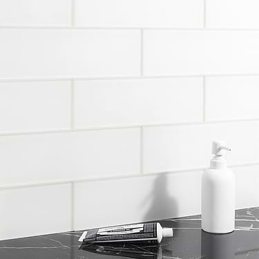 Loft Super White 4x12 Frosted Glass Subway Tile