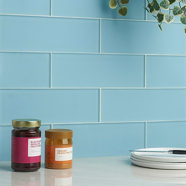 Loft Turquoise 4x12 Frosted Glass Subway Tile