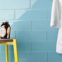 Loft Turquoise 4x12 Polished Glass Subway Tile for Wall