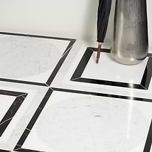 Cadre Ribera Black & White 20x20 Polished Marble Mosaic Tile