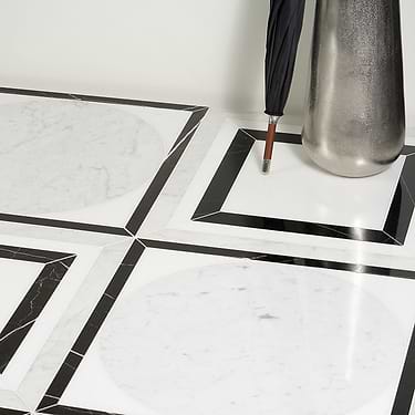 Cadre Ribera Black & White 20x20 Polished Marble Mosaic