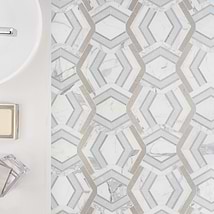 Mezzo Dolce Beige Polished Marble Mosaic Tile