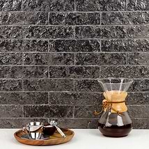 Easton Mesa Silver 2x8 Handmade Glazed Clay Brick Textured Brick Subway Tile