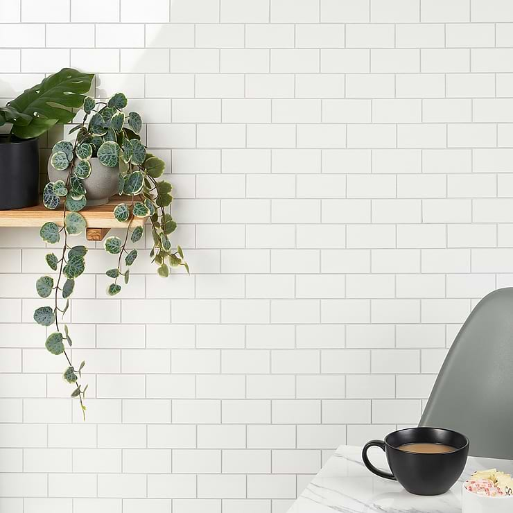 White Vinyl Peel and Stick Subway Tile