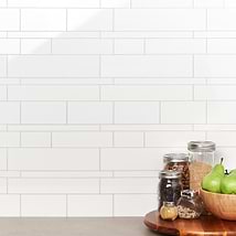 Pure White LPS Railroad Solid Core Peel & Stick Self Adhesive Polished Mosaic Tile