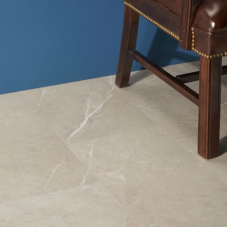 Optoro Marble Beige 28mil Rigid Core Click 12x24 Luxury Vinyl Tile; in Beige Luxury Vinyl; for Basement Floor, Bedroom Floor, Floor Tile, Kitchen Floor, Living Space, Residential Floor, Bathroom Floor, Commercial Floor; in Style Ideas Modern, Traditional