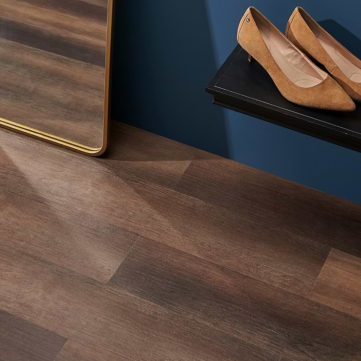 Optoro Dockside 12mil Rigid Core Click 6x48 Luxury Vinyl Plank; in Brown Luxury Vinyl; for Basement Floor, Bedroom Floor, Floor Tile, Kitchen Floor, Light Commercial Floor, Living Space, Residential Floor, Bathroom Floor; in Style Ideas Classic, Contemporary, Cottage, Industrial, Mid Century, Modern, Traditional, Transitional