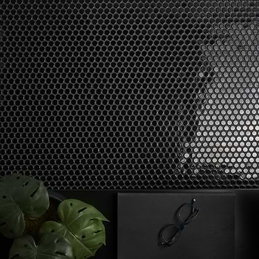 Eden Black 1" Penny Round Polished Porcelain Mosaic