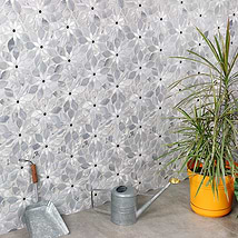 Wildflower Gray Note Bardiglio and Carrara Polished Marble Tile