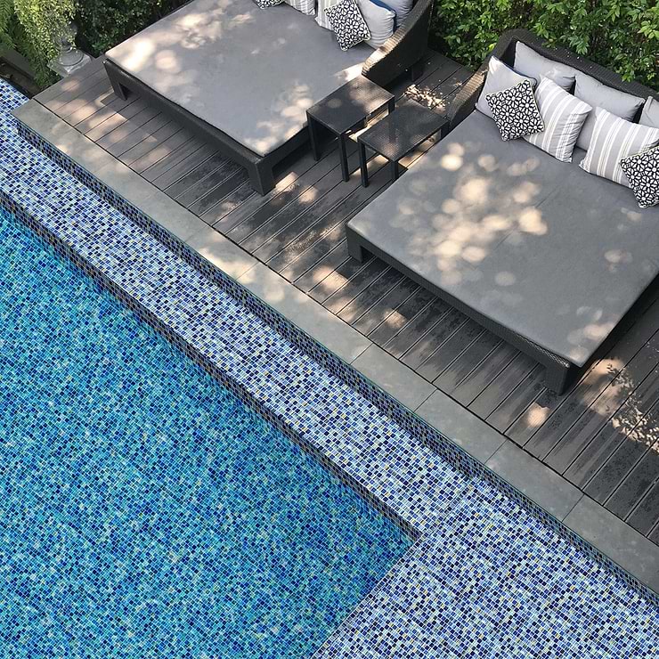 Watercolors Blue 1x1 Glass Mosaic