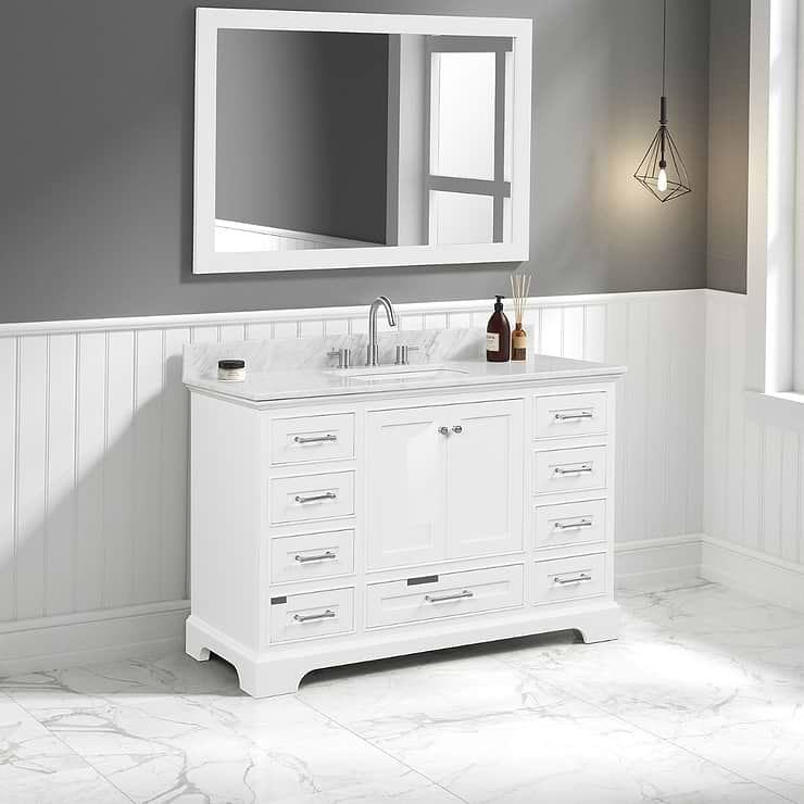 Glendale 48'' White Vanity And Marble Counter