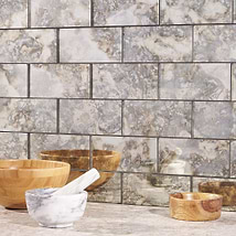 Vilna Argenta Gray 3x6 Antique Mirror Polished Subway Wall Tile