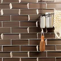 Remington Bricks Bronze 2x6 3D Polished Glass Subway Tile