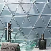 Remington Triangles Slate Blue 6” 3D Glass Tile