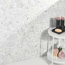 Nature Flower Carrara Marble Honed Mosaic Tile