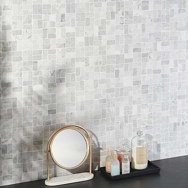 Nature Antique White Honed Carrara Marble Mosaic Tile