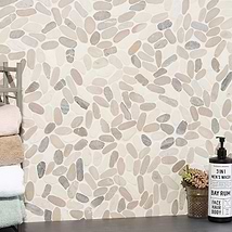 Nature Oval Lombok Beige Pebble Honed Mosaic Tile