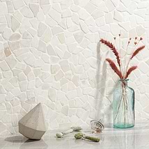 Nature Tumbled Lovina White Pebble Honed Mosaic Tile