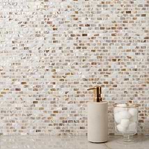South Seas Pearls Mini Brick Pattern Polished Mosaic Tile