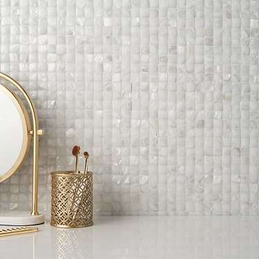 Mother of Pearl Nacre White 3D Polished Pearl Mosaic