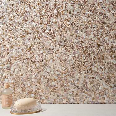 South Seas Pearl Pebbles Polished Mosaic Tile  - Sample