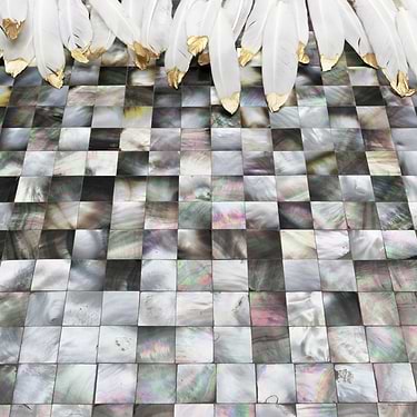 Serene Deep Sea Black 1x1 Square Polished Pearl Mosaic