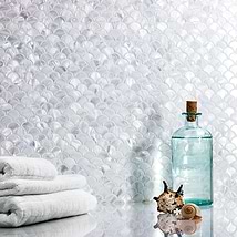 Oyster White 1" Pearl Shell Polished Mosaic Tile
