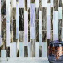 Matchstix Raging Sea Multicolor Glass Polished Mosaic Tile