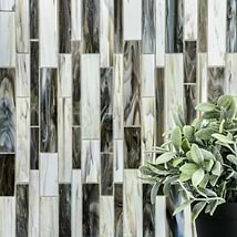 Matchstix Rainstorm Multicolor Glass Polished Mosaic Tile
