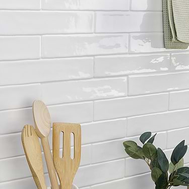 Seaport Arctic White 2x10 Polished Ceramic Subway Tile - Sample