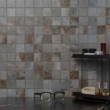 Flatiron by Angela Harris Graphite 2x2 Matte Porcelain Mosaic By Angela Harris  - Sample