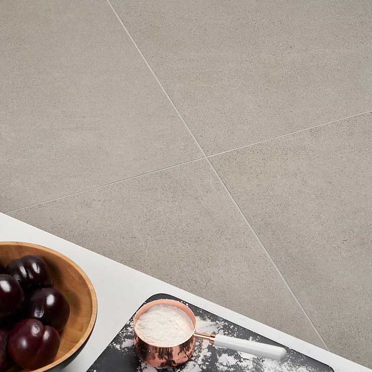 Rushmore Rock Gray 24x24 Matte Porcelain Tile; in Gray Porcelain; for Backsplash, Floor Tile, Kitchen Floor, Kitchen Wall, Wall Tile, Bathroom Floor, Bathroom Wall, Shower Wall, Shower Floor, Outdoor Floor, Outdoor Wall, Commercial Floor; in Style Ideas Industrial, Modern