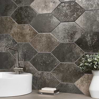 Adorno Magma Gray 7x13 Hexagon Semi-Polished Porcelain Tile