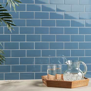 Park Hill Blue 3x6 Polished Porcelain Subway Tile