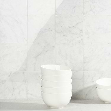 Marble Tech Bianco Gioia White 6X6 Polished Porcelain Tile