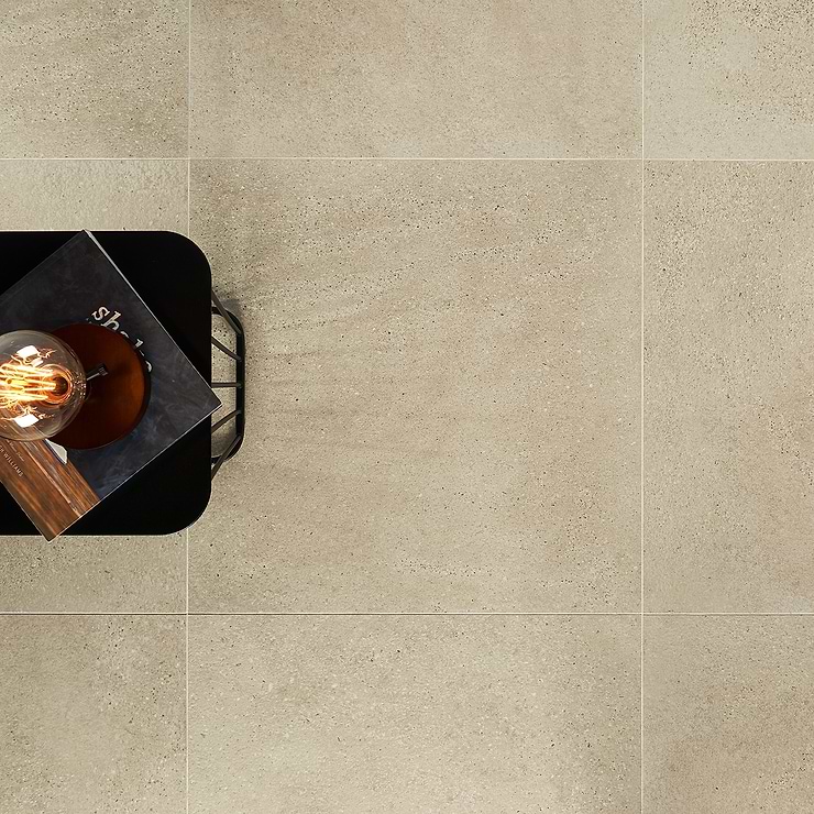 Tulsa Beige 24X24 Matte Porcelain Tile; in Beige  Porcelain; for Backsplash, Floor Tile, Kitchen Floor, Kitchen Wall, Wall Tile, Bathroom Floor, Bathroom Wall, Shower Wall, Shower Floor, Outdoor Floor, Outdoor Wall, Commercial Floor; in Style Ideas Craftsman, Industrial, Modern, Transitional