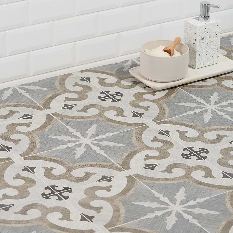 Delancey Briar Oak Multicolor 8x8 Wood Look Matte Porcelain Tile; in Brown + Beige + Cream Porcelain ; for Backsplash, Floor Tile, Kitchen Floor, Kitchen Wall, Wall Tile, Bathroom Floor, Bathroom Wall, Shower Wall, Shower Floor, Outdoor Wall, Commercial Floor; in Style Ideas Cottage, Farmhouse